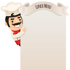 Image showing Chef Looking at Blank Menu