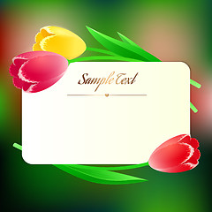 Image showing Beautiful rectangular greating card with spring flowers