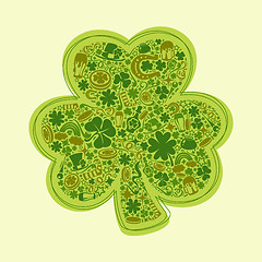 Image showing St Patrick's Days card of green objects on white background