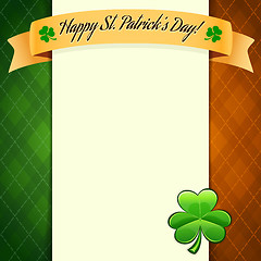 Image showing St Patrick's Day's poster with irish flag's colors