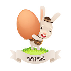 Image showing Happy Easter Bunny With Egg