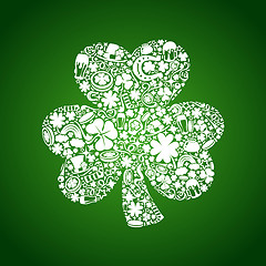 Image showing St Patrick's Days card of white objects on green background