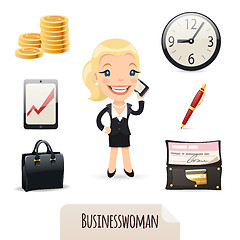 Image showing Businesswomans icons set