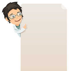 Image showing Doctor looking at blank poster