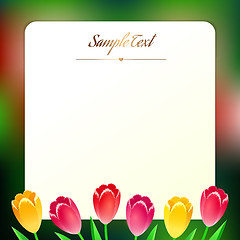 Image showing Beautiful square greating card with spring flowers