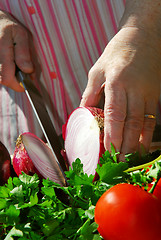 Image showing Grandma cooking