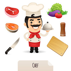 Image showing Male Chef Icons Set