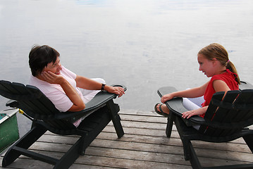 Image showing Family on dock