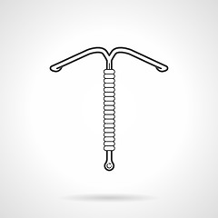 Image showing Black line vector icon for gynecology. IUD