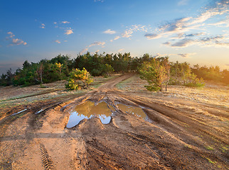 Image showing Puddle on road