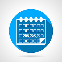 Image showing Round blue vector icon for menstrual calendar