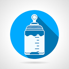 Image showing Round blue vector icon for baby bottle