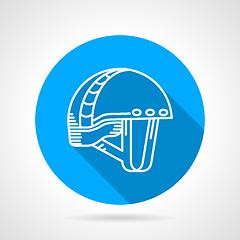 Image showing Round blue vector icon for sport helmet