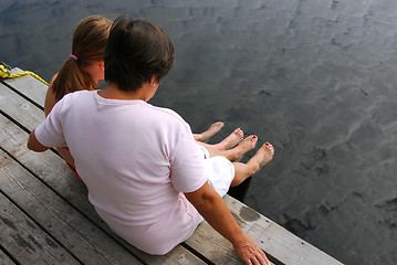 Image showing Family on dock