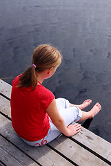 Image showing Child on dock