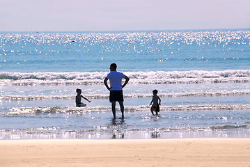 Image showing Family beach