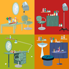 Image showing Beauty salon spa furniture flat design