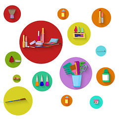 Image showing Flat design spa round icon set