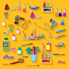 Image showing Beauty spa objects set flat design