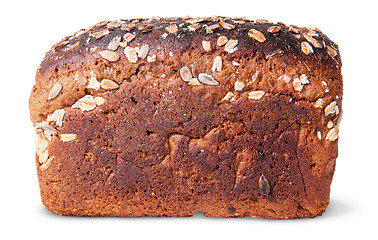 Image showing Unleavened of black bread with nuts seeds and dried fruit