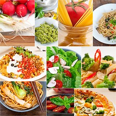 Image showing healthy Vegetarian vegan food collage