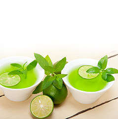 Image showing mint infusion tea tisane with lime