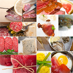 Image showing high protein food collection collage