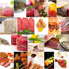 Image showing high protein food collection collage