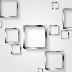 Image showing Metallic squares on white background