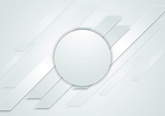 Image showing Grey hi-tech abstract background with circle