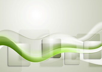 Image showing Abstract tech wavy background