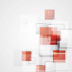 Image showing Tech background with red squares