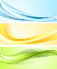 Image showing Shiny wavy vector banners