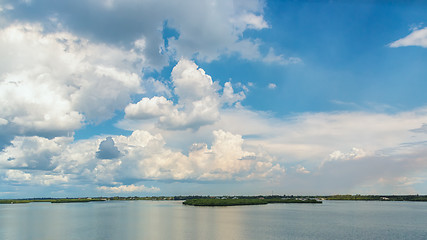 Image showing Clouds over the lake