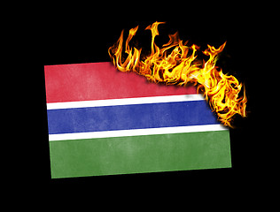 Image showing Flag burning - Gambia