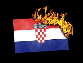 Image showing Flag burning - Croatia