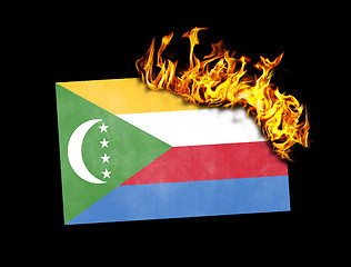 Image showing Flag burning - Comoros