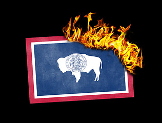 Image showing Flag burning - Wyoming