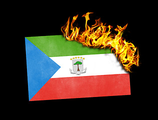 Image showing Flag burning - Equatorial Guinea