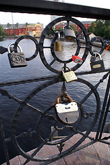 Image showing Bridge with locks
