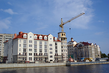 Image showing New buildings on the river