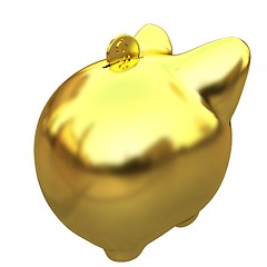 Image showing gold coin with with the gold piggy bank 