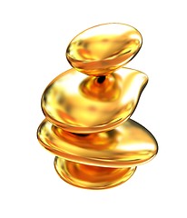 Image showing Gold metallic spa stones 