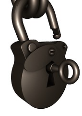 Image showing Vintage old padlock unlocked