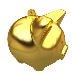 Image showing gold coin with with the gold piggy bank 
