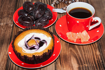 Image showing Coffee dates cake and crystal sugar navat