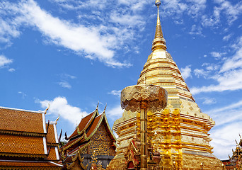 Image showing golden stupa, chiang mai, thailand