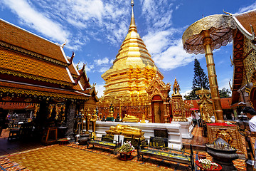 Image showing golden stupa, chiang mai, thailand