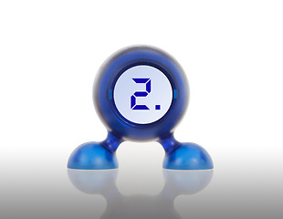 Image showing Small blue plastic object with a digital display