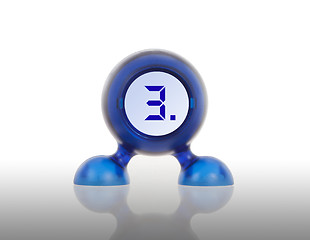 Image showing Small blue plastic object with a digital display